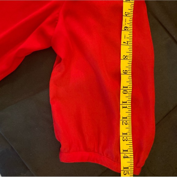 BCX by Macy's Red Blouse, V-Neck Front, Lattice & V-Neck Back, Size XL - Picture 10 of 13